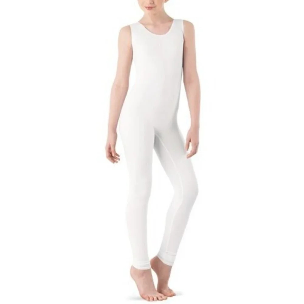 Balera Tan Ankle-Length Tank Unitard Crewneck Jumpsuit Spandex